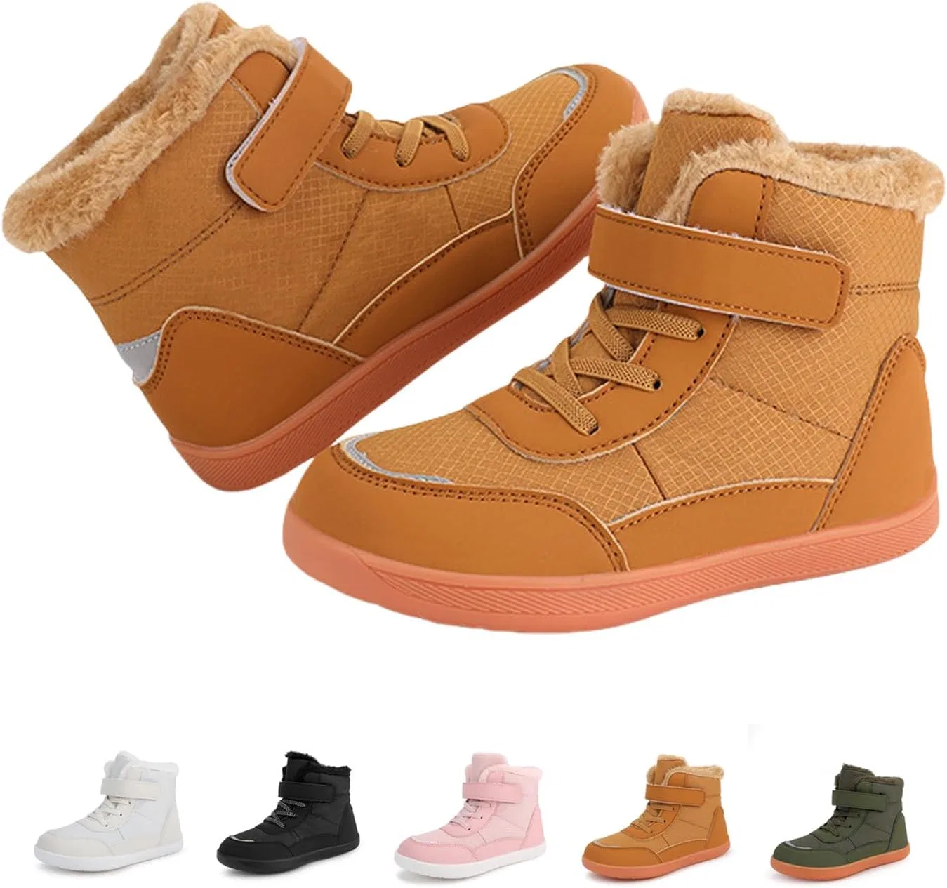 Детские зимние ботинки для мальчиков и девочек с принтом Barefoot Shoes For Children Winter Waterproof, Yellow