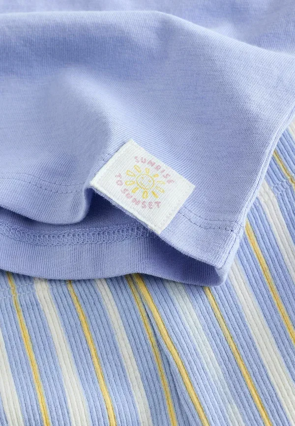 Комплект из футболки и шорт с принтом Regular fit - short sleeve t-shirt and cycle shorts set Next sunshine, голубой — фото 3