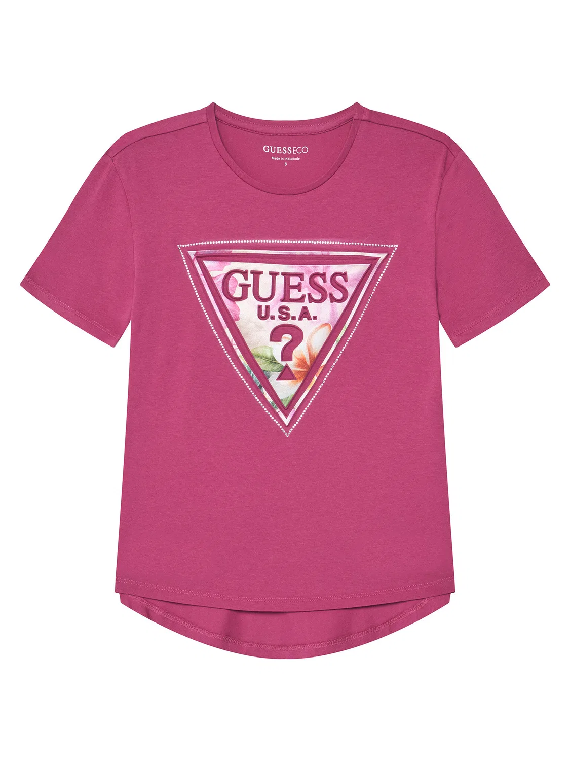 Футболка свободного кроя для девочки Guess, розовый