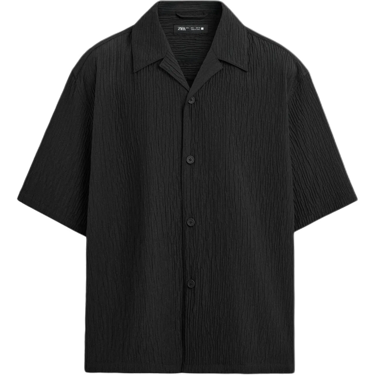 Мужская рубашка с отложным воротником ZARA, Coal Gray — фото 3
