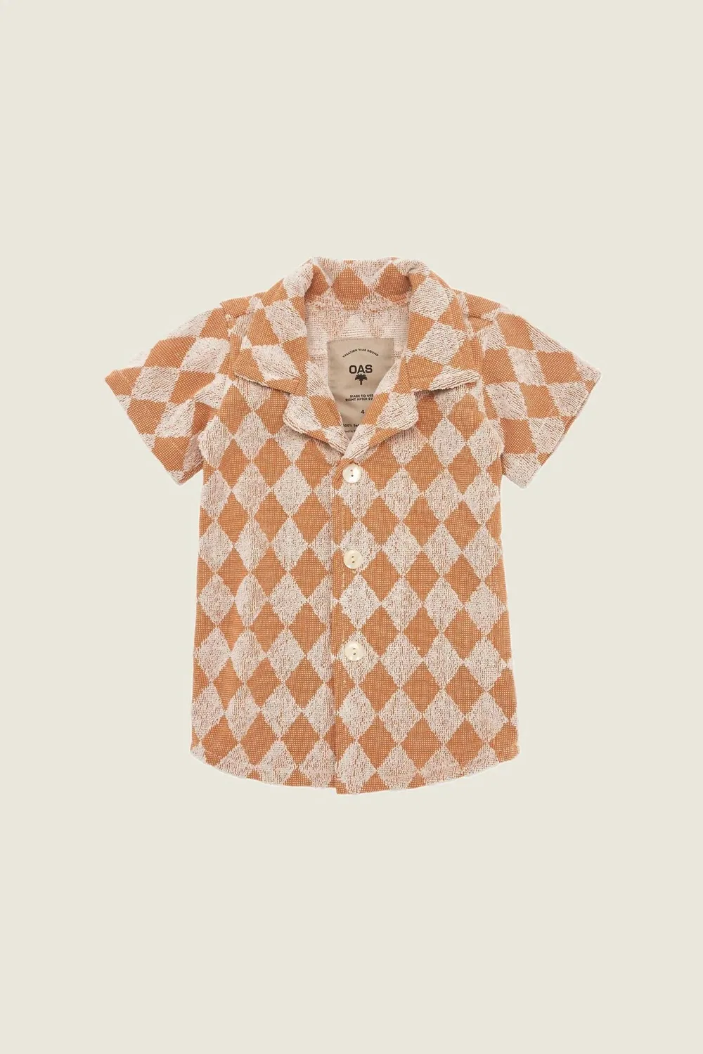 Детская рубашка с коротким рукавом из махровой ткани Diamond Cuba OAS, Rusty Orange