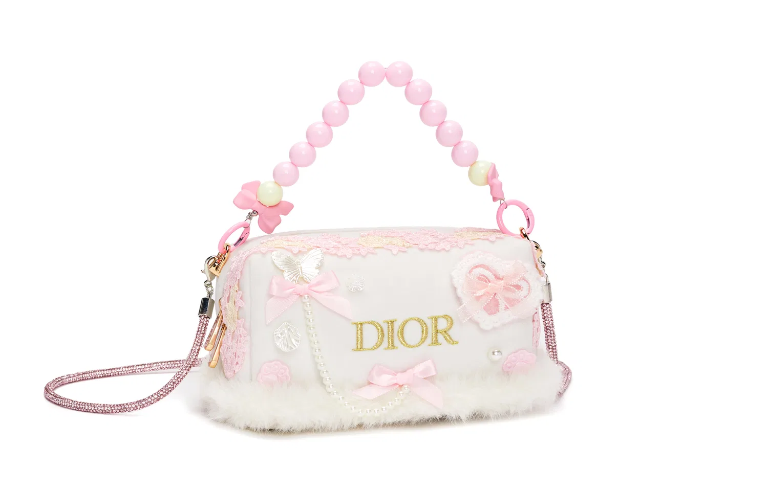 Косметичка с вышитым логотипом DIOR, белая — фото 2