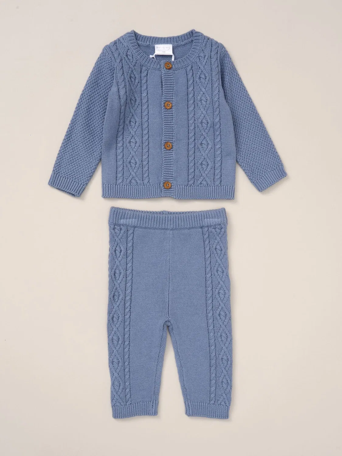 Комплект из кардигана и брюк True Knit Rock-A-Bye Baby Boutique, синий
