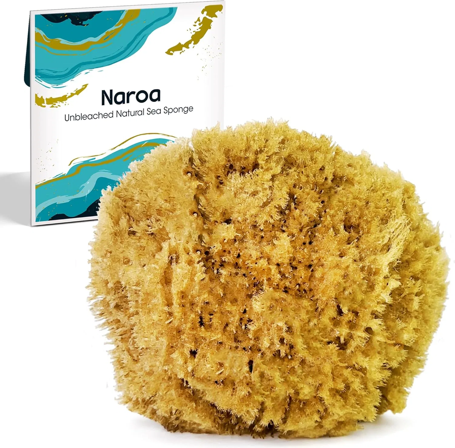 Спонж для душа из натуральной морской губки, Naroa, коричневый
