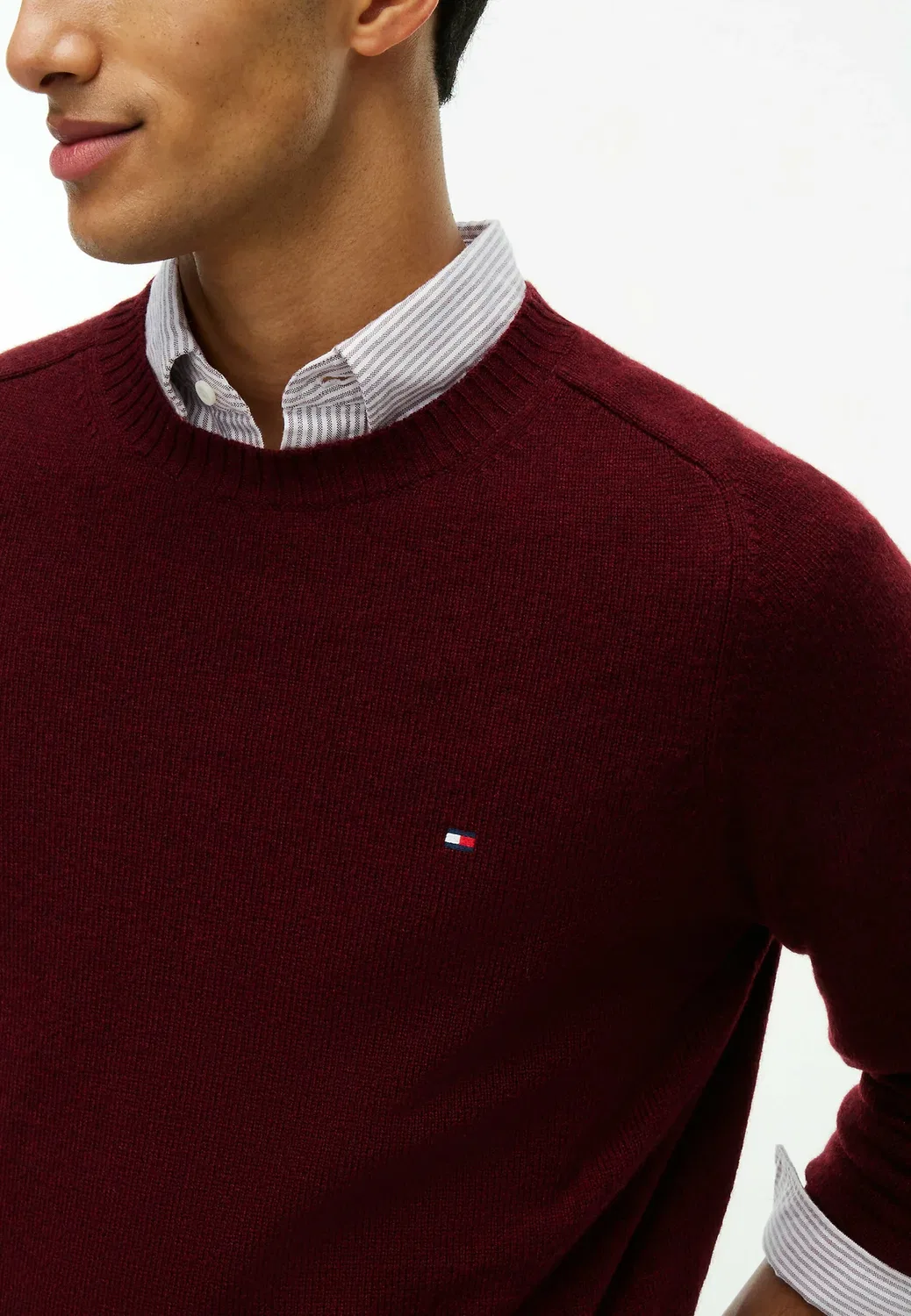 Свитер с круглым вырезом из овечьей шерсти Tommy Hilfiger, Burgundy Heather — фото 4