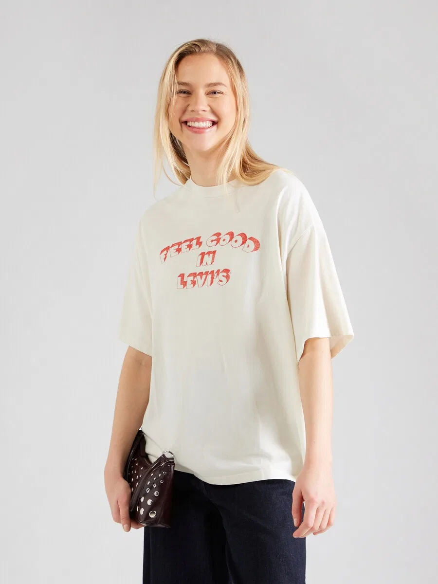 Футболка оверсайз LEVI'S 'Graphic Short Stack Tee' белого цвета — фото 3