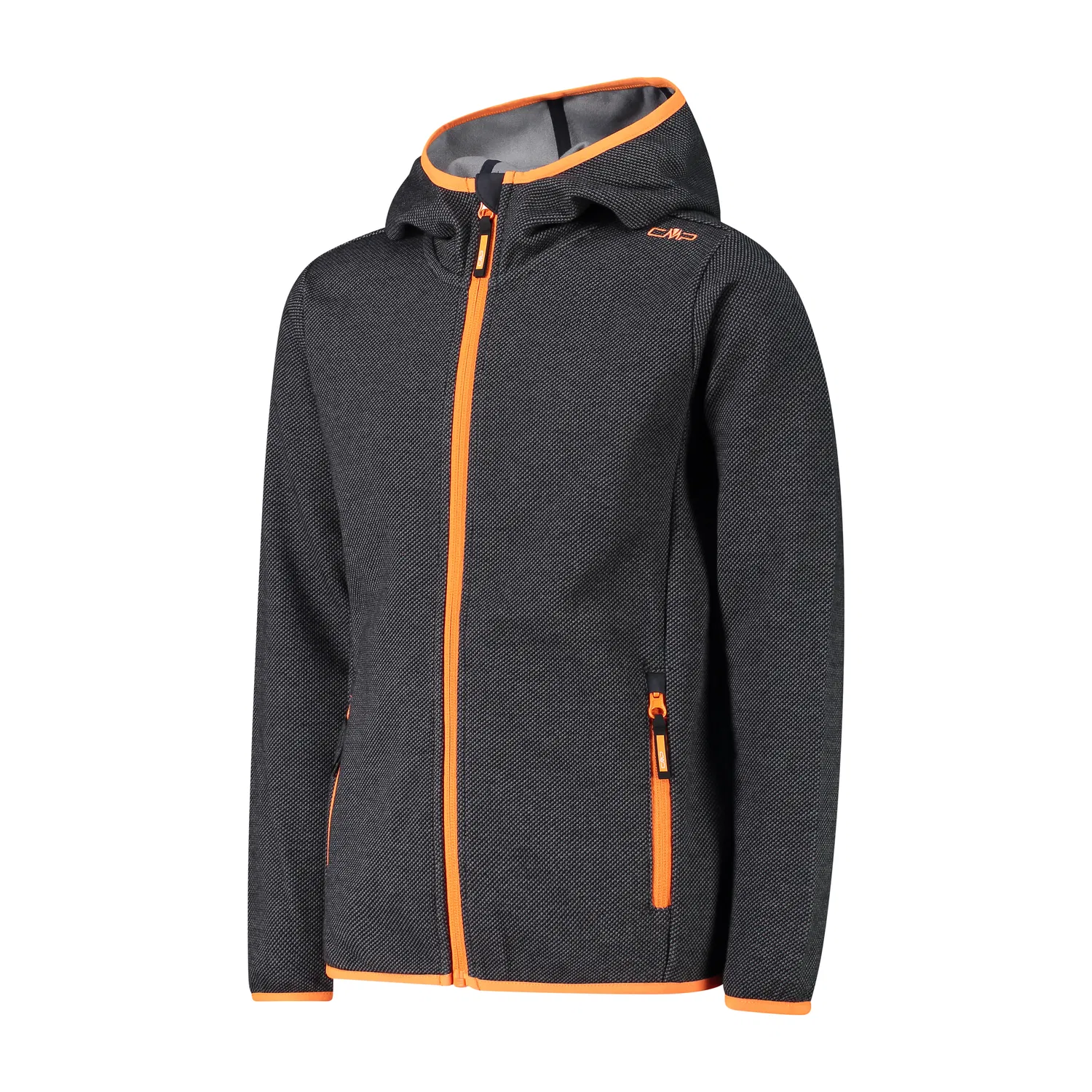Детская флисовая куртка с капюшоном Fix Hood Cmp, Цвет Schwarz — фото 3