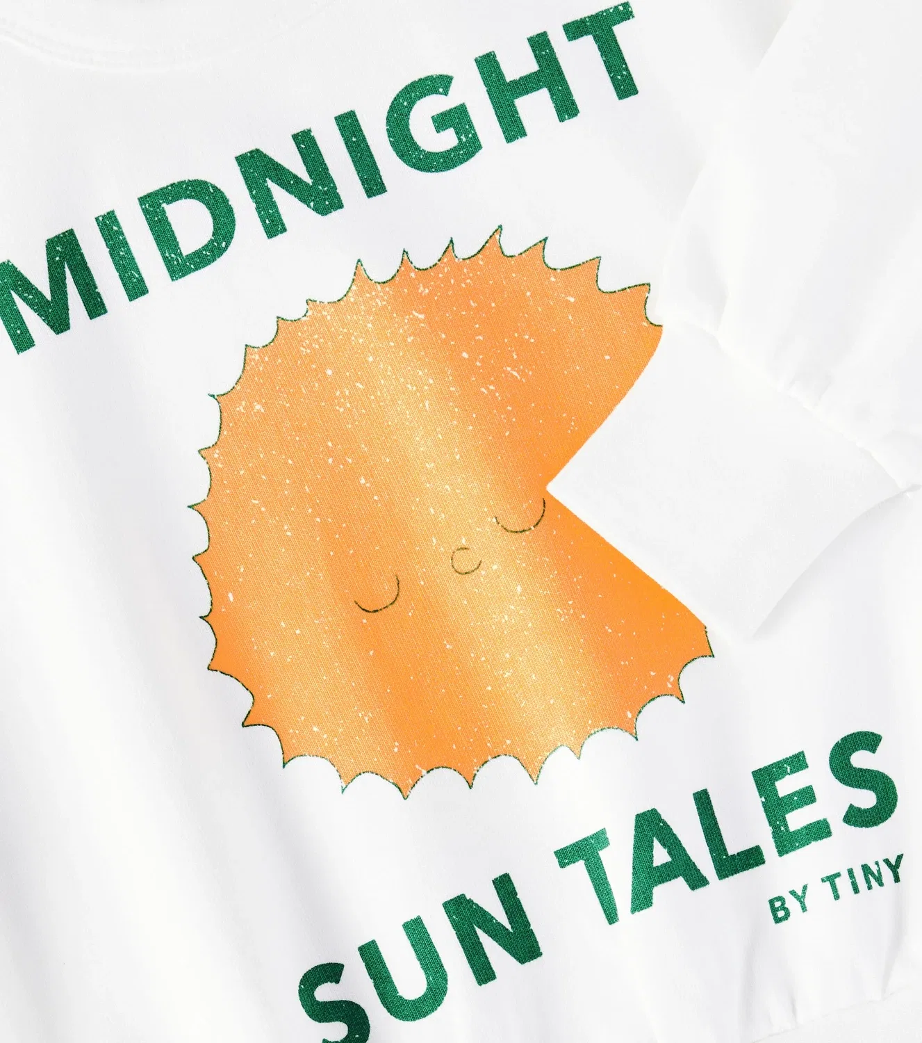 Свитшот хлопковый с принтом Sun Tales Tinycottons, белый — фото 2