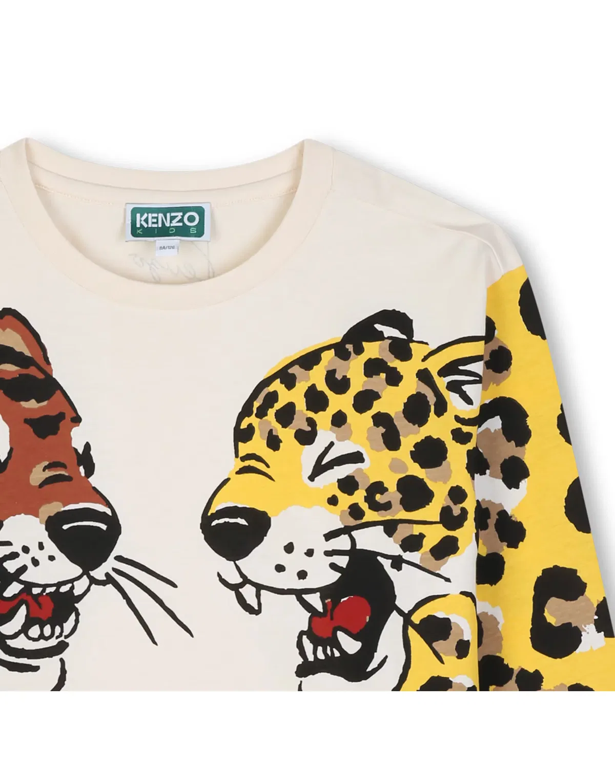 Детская футболка с длинным рукавом с принтом Kenzo Kids, Marrón Claro — фото 2