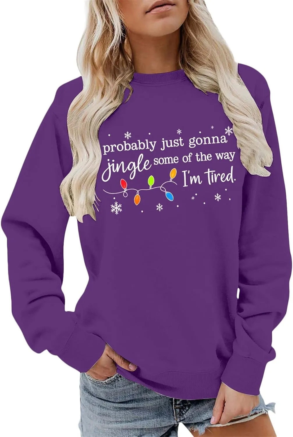 

Свитшот для женщин с принтом "Probably Just Going to Jingle Some of the Way", рождественский, винтажный
