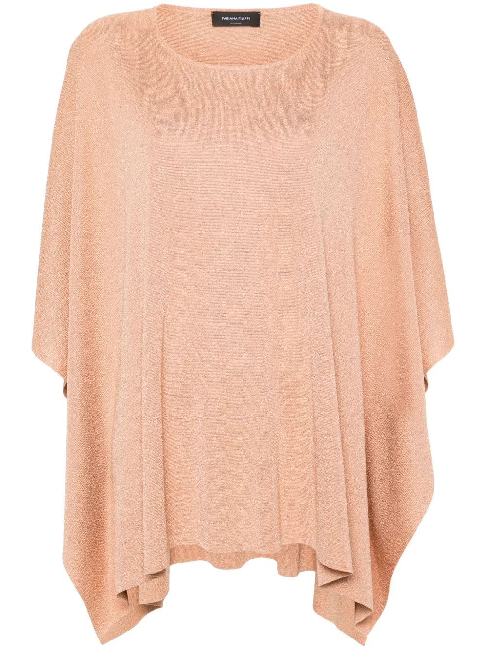 

Трикотажное пончо с эффектом металлик Fabiana Filippi, розовый