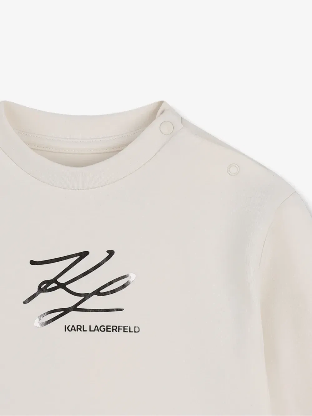 Платье с длинными рукавами и логотипом Karl Lagerfeld Kids, бежевый — фото 3