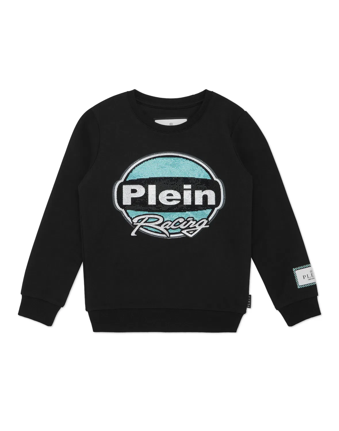 Детский свитшот с длинным рукавом с принтом Racing Club PHILIPP PLEIN, черный