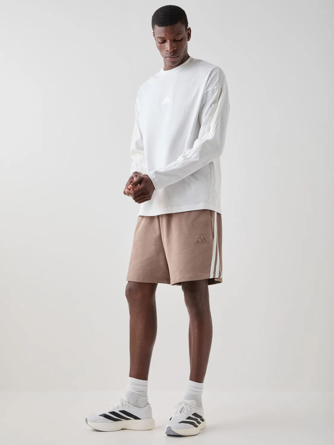 Футболка с длинным рукавом, свободный силуэт adidas, белый — фото 2