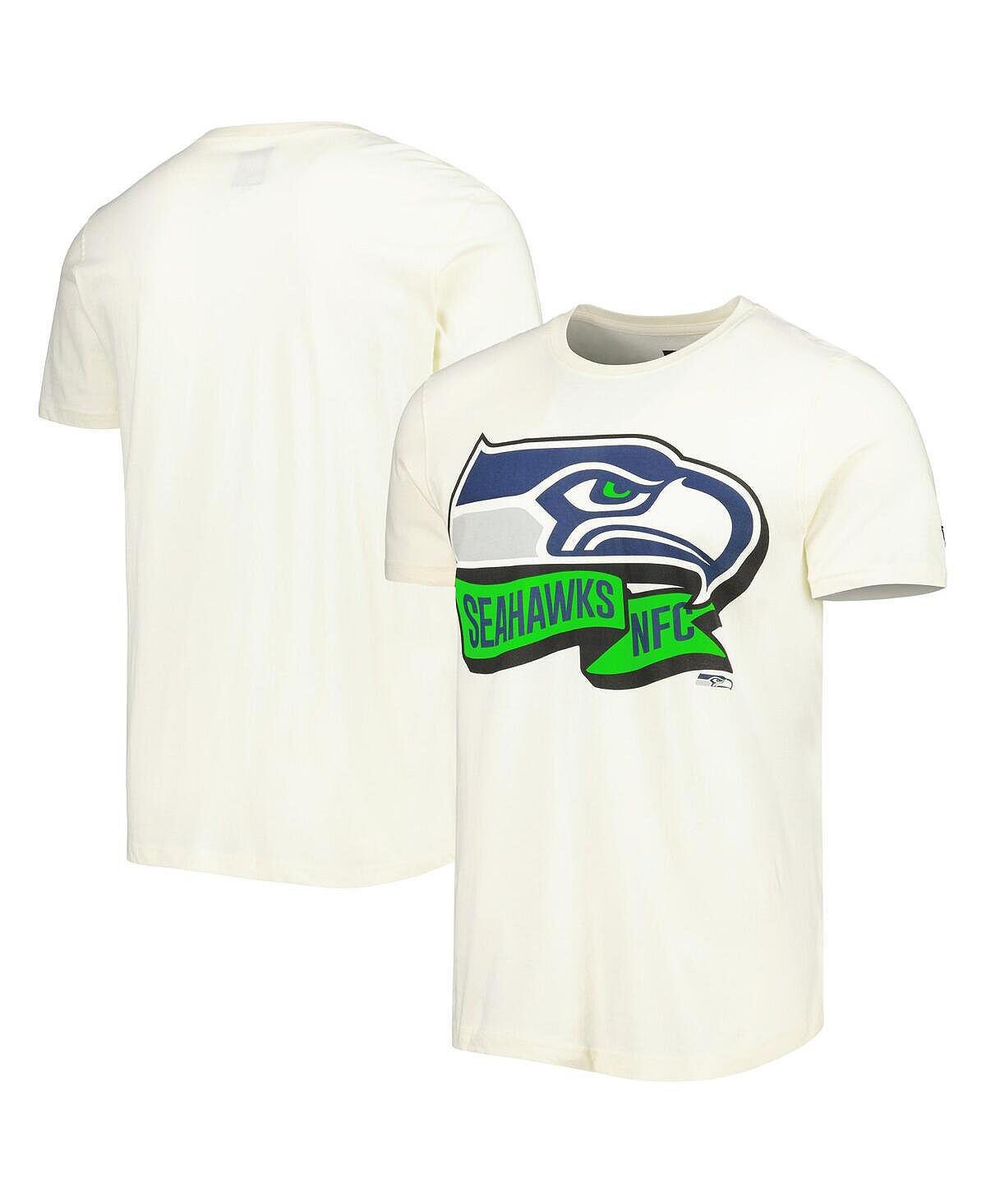 

Мужская кремовая футболка seattle seahawks sideline chrome New Era, кремовый