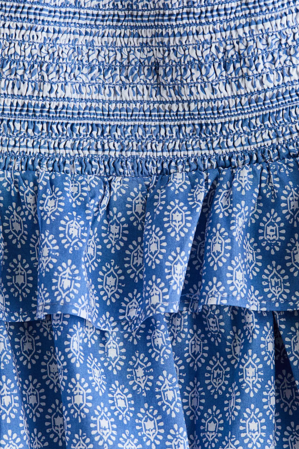 Многоярусная юбка из хлопка H&M, Blau/Gemustert — фото 2