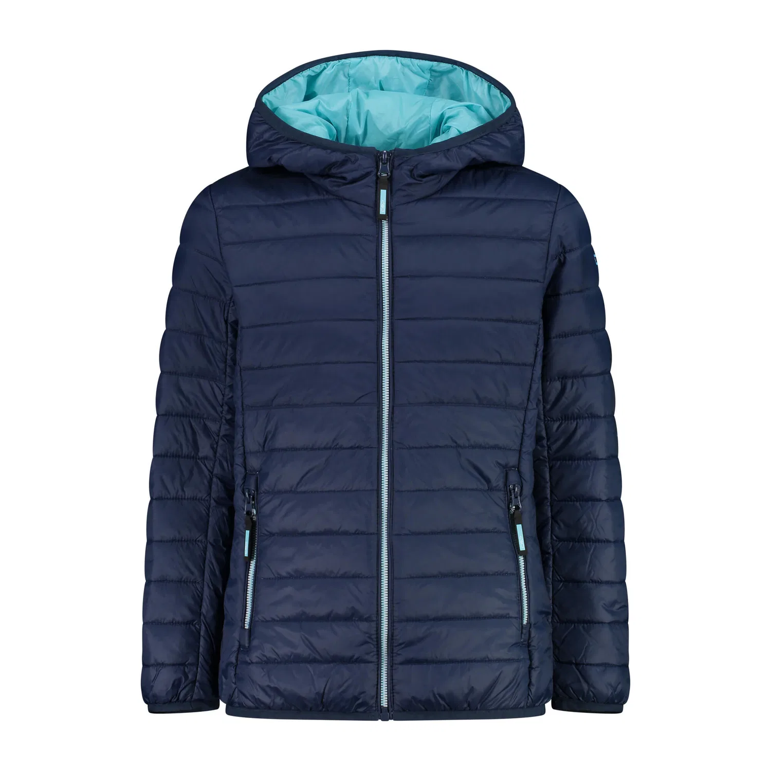 Детская куртка для девочек с цветными вставками Kid G Jacket Fix Hood Cmp, Konigsblau Pastellblau Mediterranes Blau