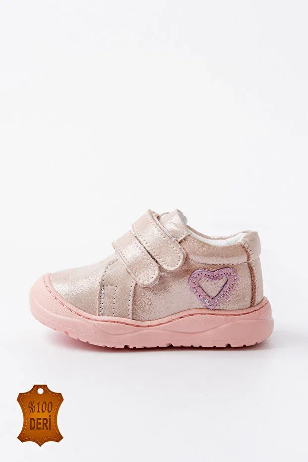 Детские туфли для девочек кожаные с ортопедической стелькой Lina Step, Pink — фото 4