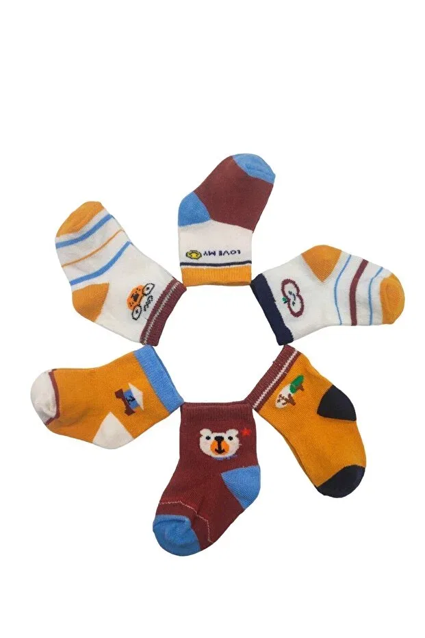Детские носки для мальчиков хлопковые 6 пар Defne Baby, Mixed