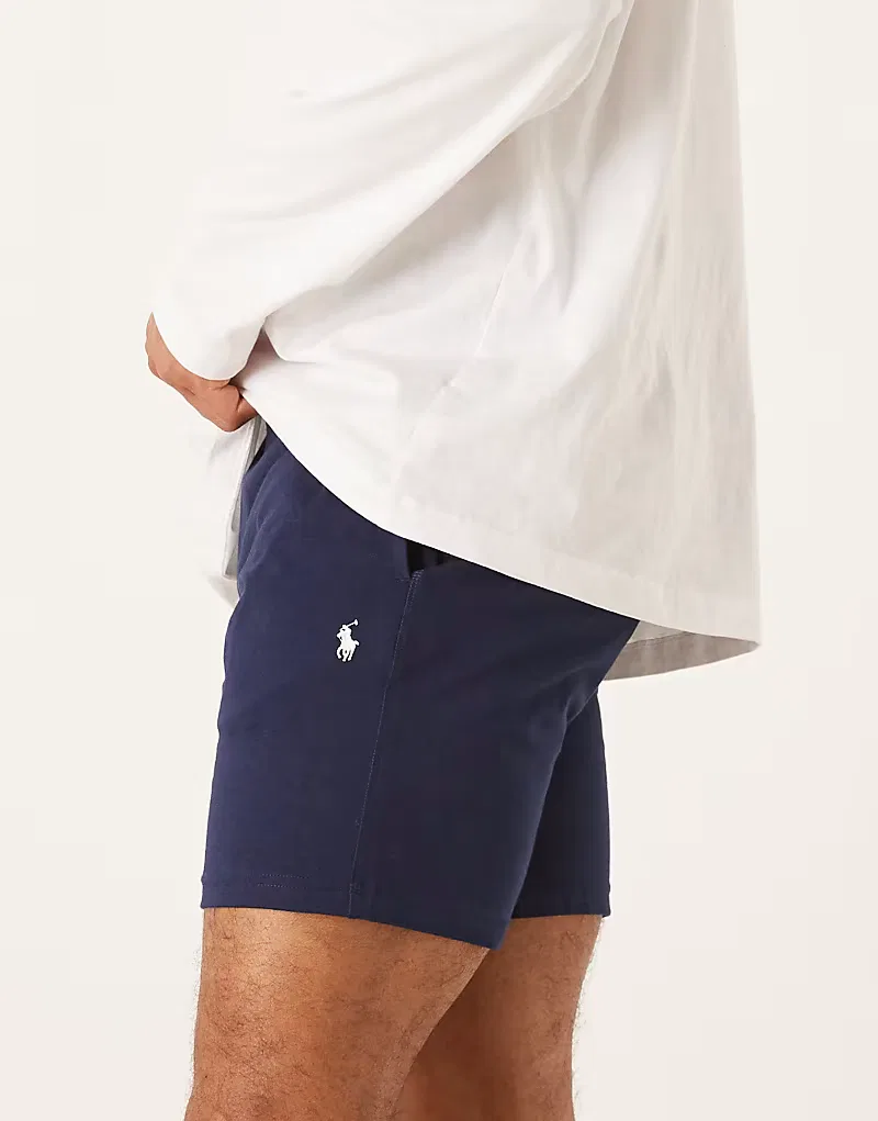 Хлопковые трикотажные шорты для сна Polo Ralph Lauren, темно-синий, для круизного отдыха — фото 3