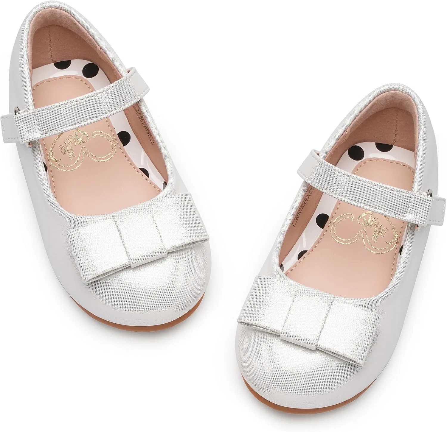 Детские туфли Мэри Джейн с бантом Stelle, Light Silver