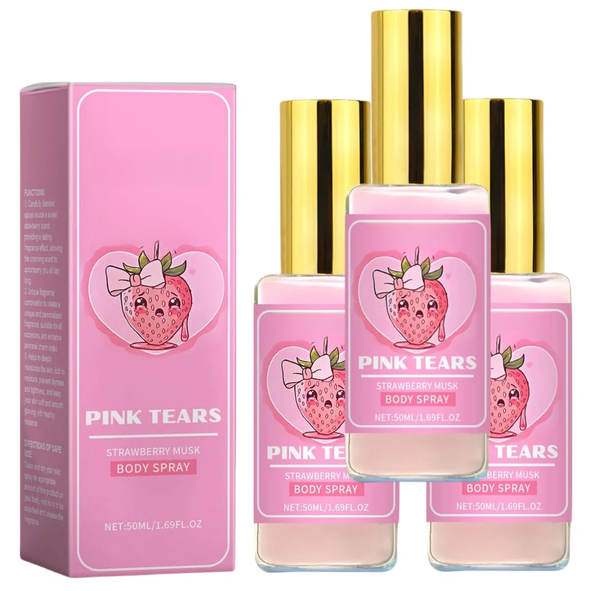 Спрей для тела Strawberry, PHFDQKG, 50 мл, 3 шт