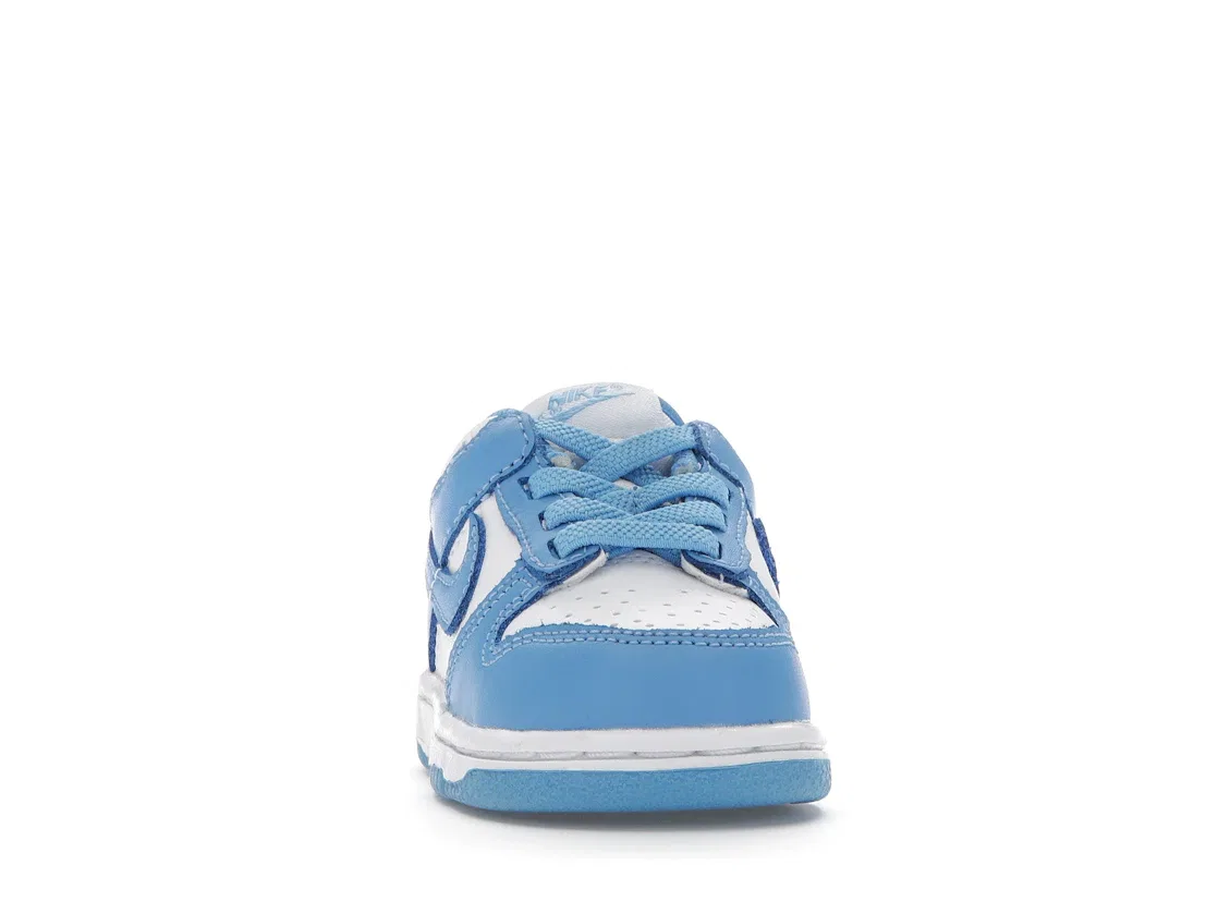 Детские кроссовки кожаные Nike Dunk Low Nike, White/University Blue-White — фото 2