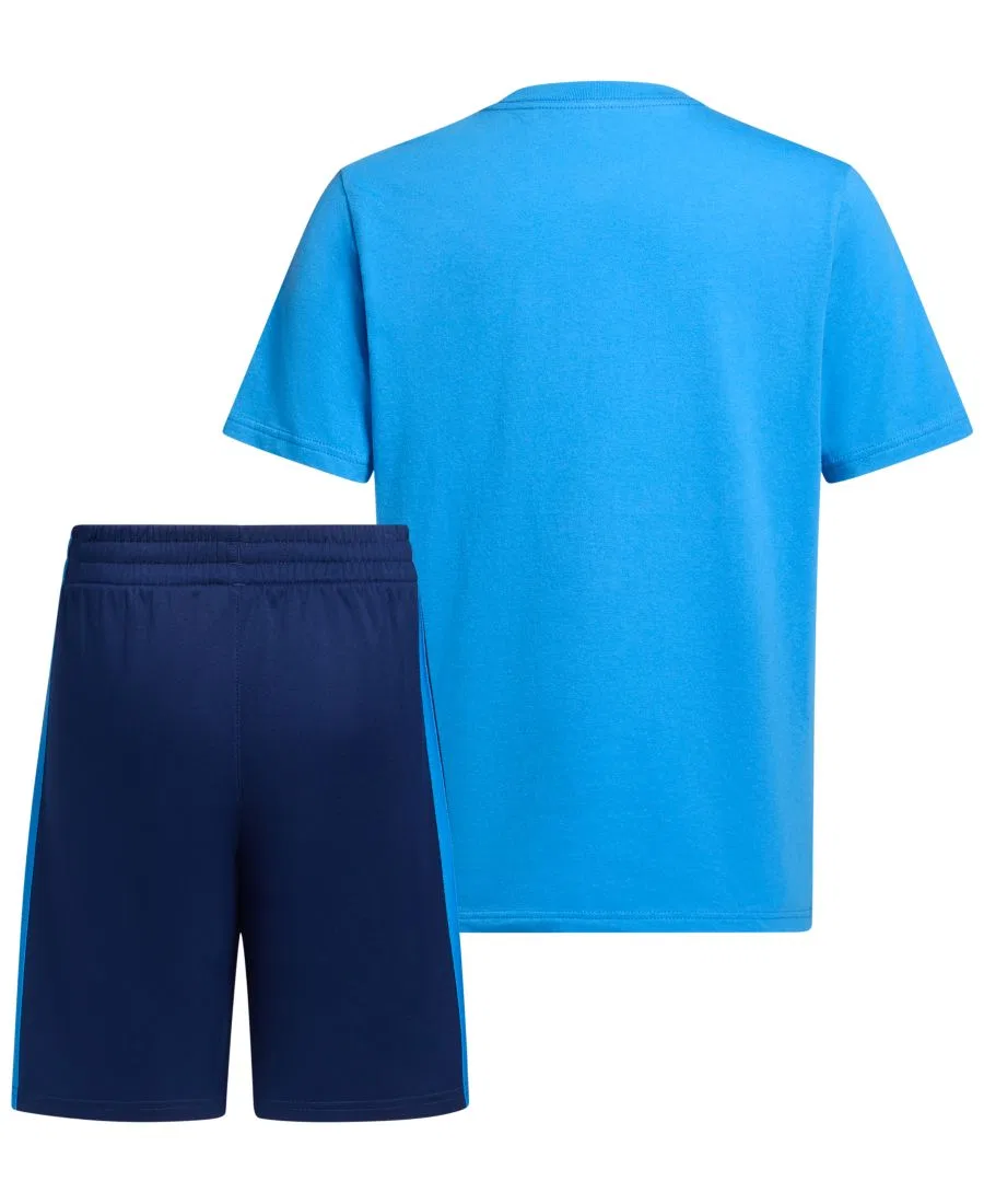 Комплект из футболки и шорт с принтом adidas, Ray Blue — фото 2