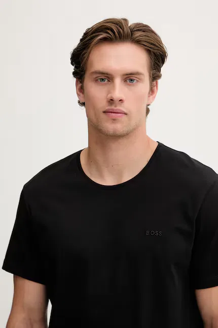 Футболка хлопковая TShirtRN BOSS, черный — фото 4