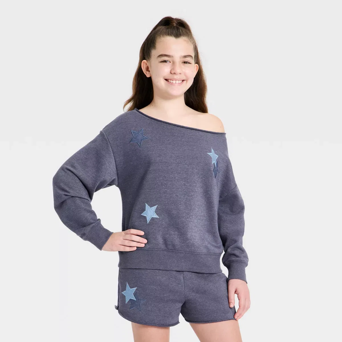 Детское худи для девочек с принтом USA GIRLS ART CLASS, Navy Blue
