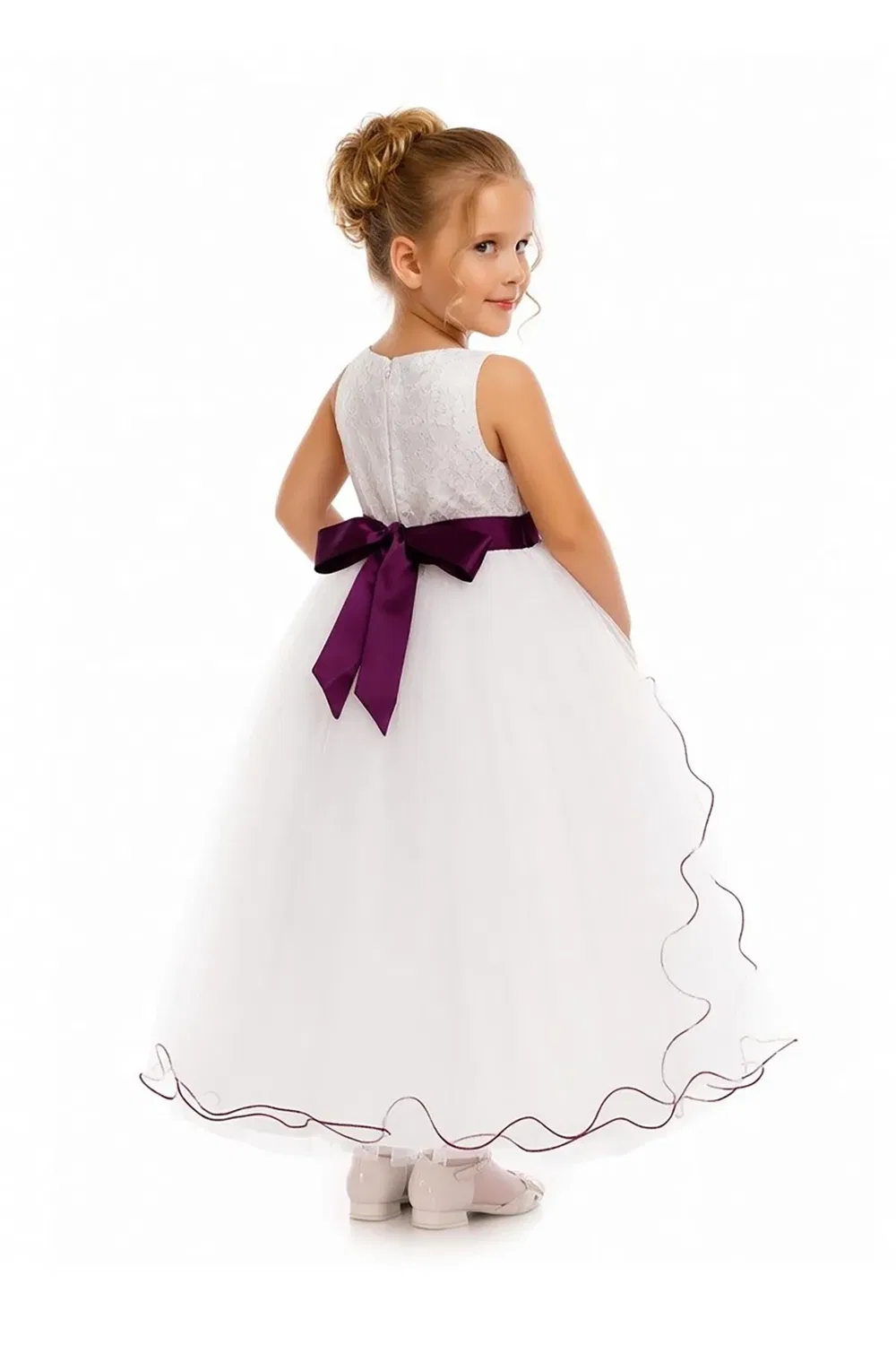 Детское платье для девочек Flower Girl Bridesmaid Dress Cinda, Purple — фото 2
