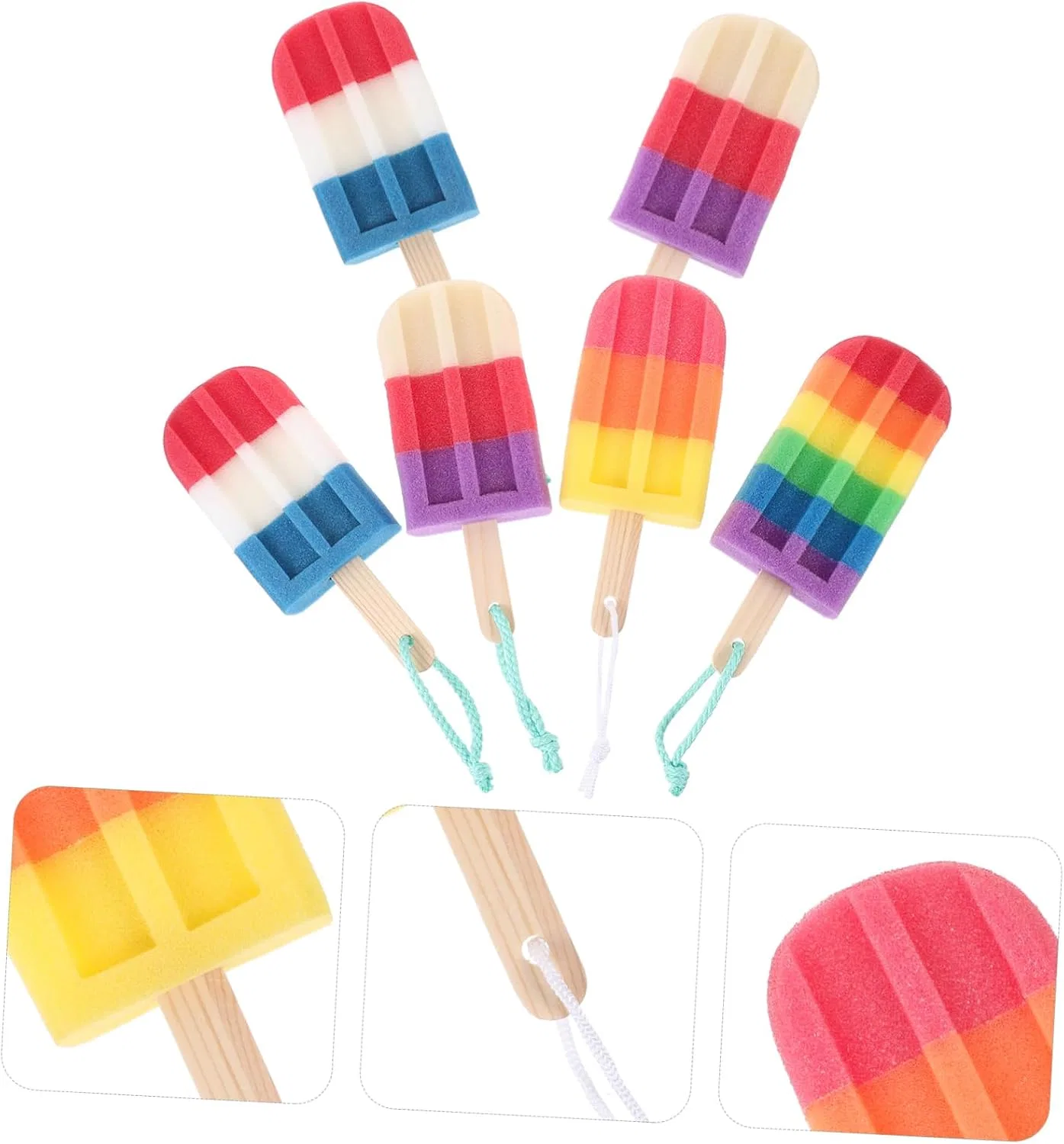 Мочалка для душа Ice Cream, GLEAVI, набор 12 шт, 21x8.5x3.5 см — фото 3