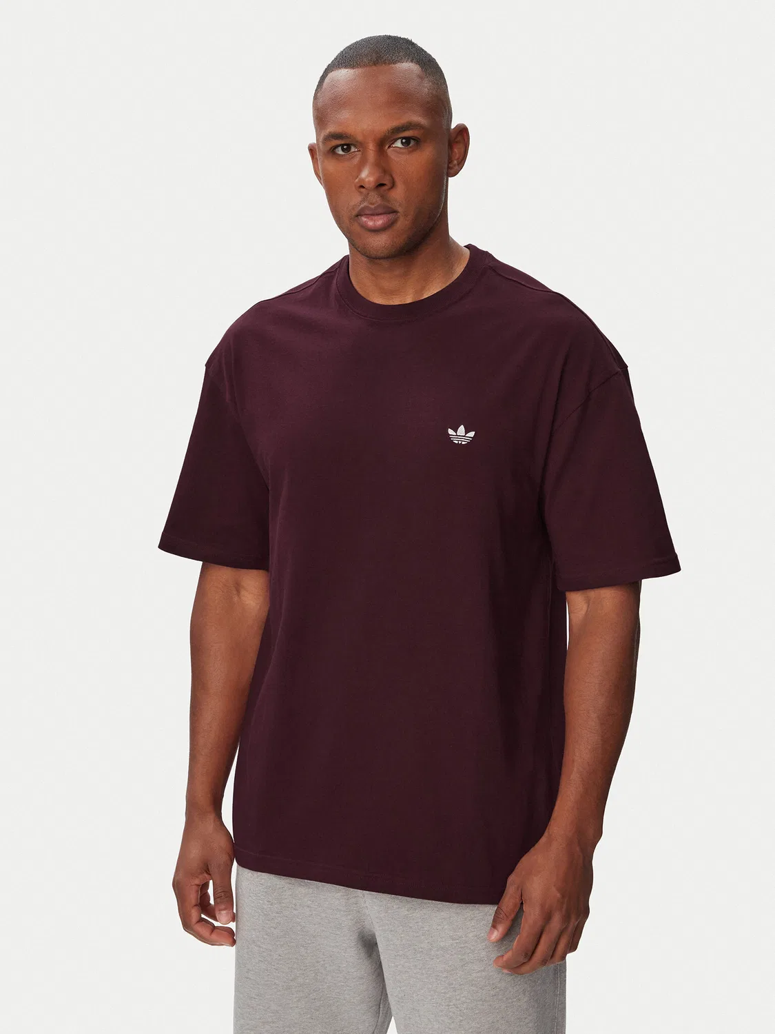 Мужская футболка стандартного кроя Trefoil Essentials Loose Adidas, темно-красный