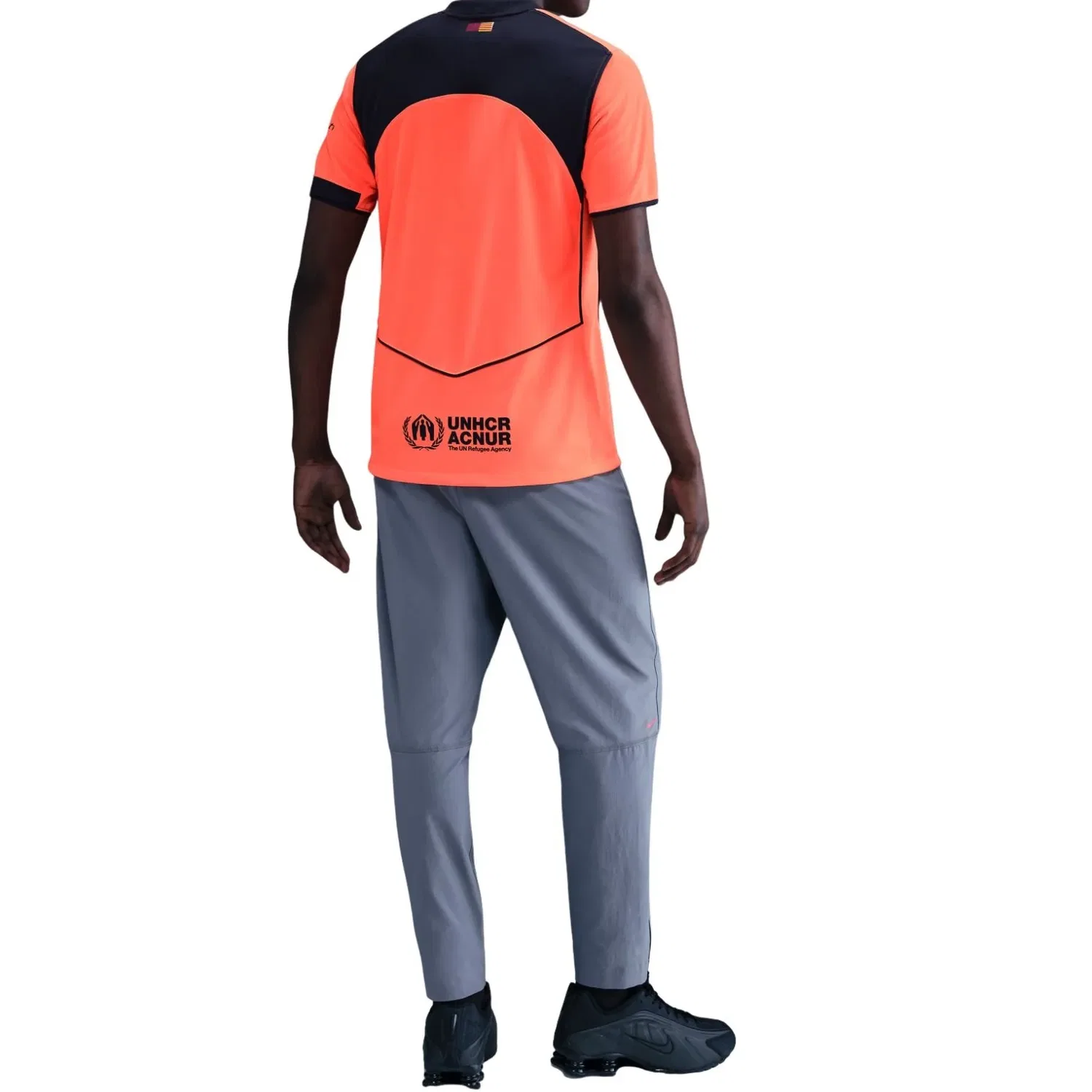 Мужская игровая майка F.C. Barcelona 2025/26 Stadium Third Dri-FIT Total 90 Replica T-Shirt 'Bright Mango M Nike, Bright Mango/Midnight Navy — фото 4