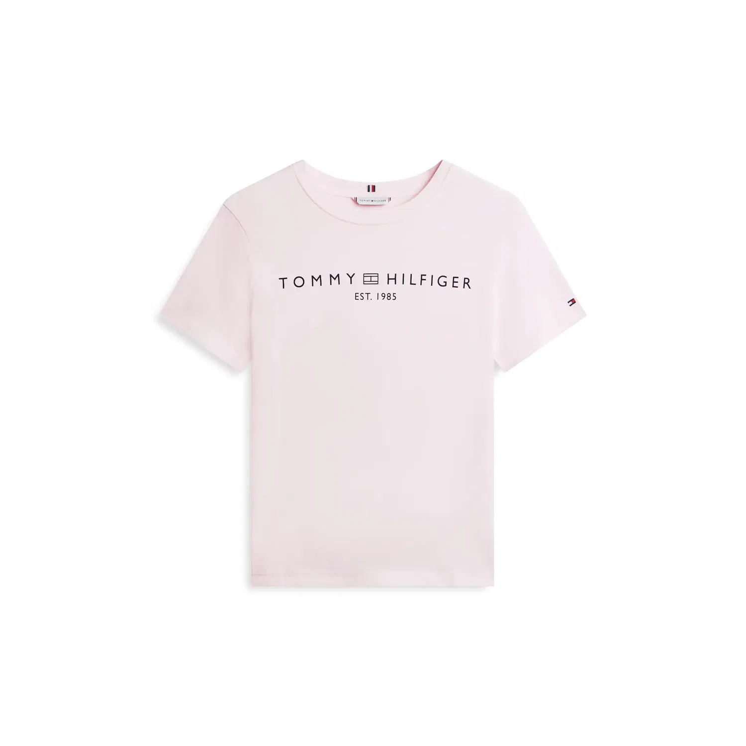 Женская хлопковая футболка с логотипом Tommy Hilfiger, Light Pink — фото 4
