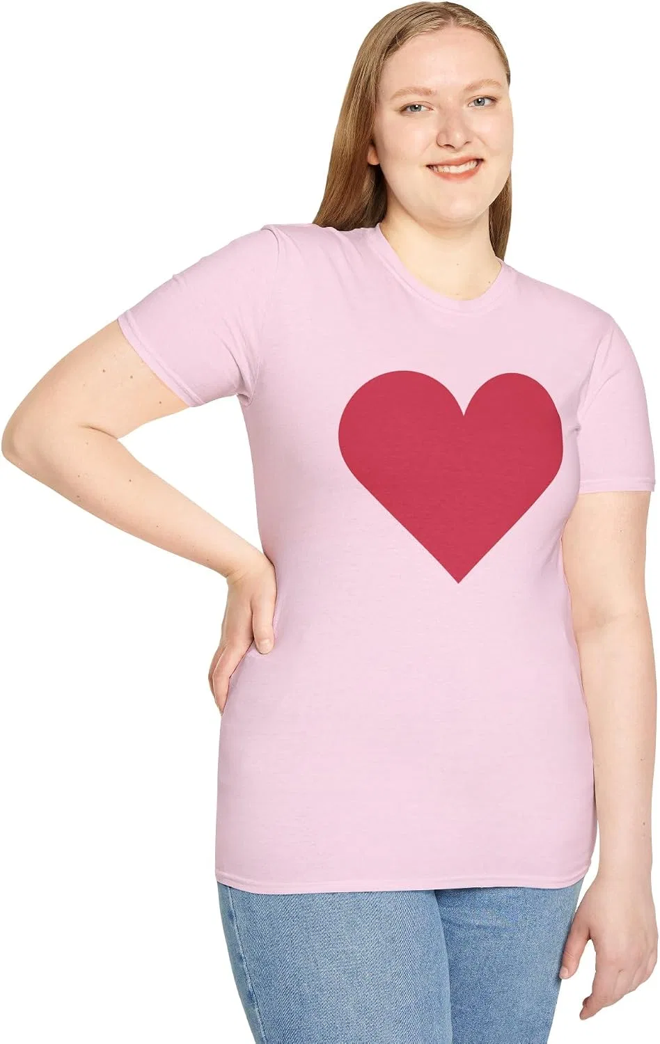 Мужская футболка с принтом Red Heart Graphic, светло-розовый — фото 2