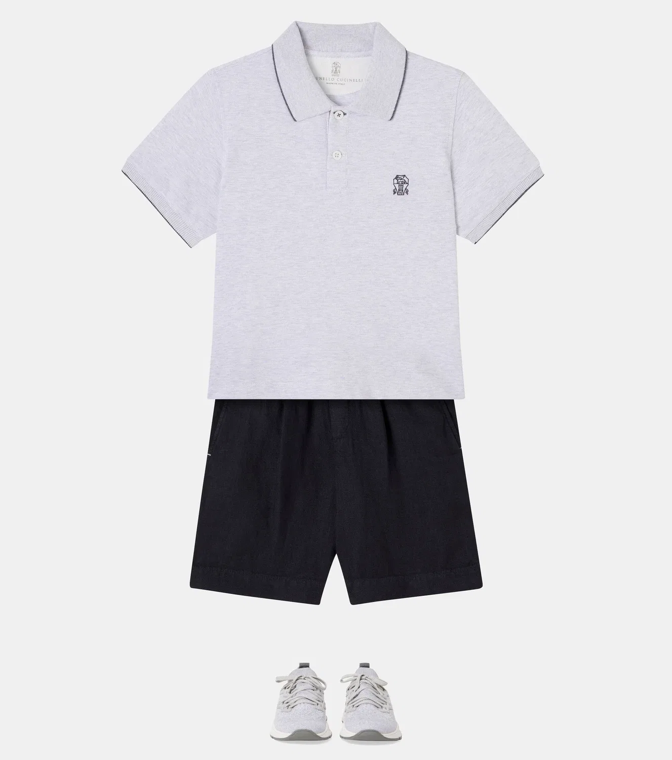 Льняные шорты Brunello Cucinelli Kids, синий — фото 2