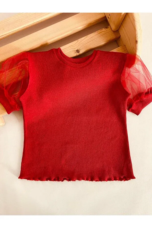 Детская футболка для девочек с коротким рукавом Eymwes, Red