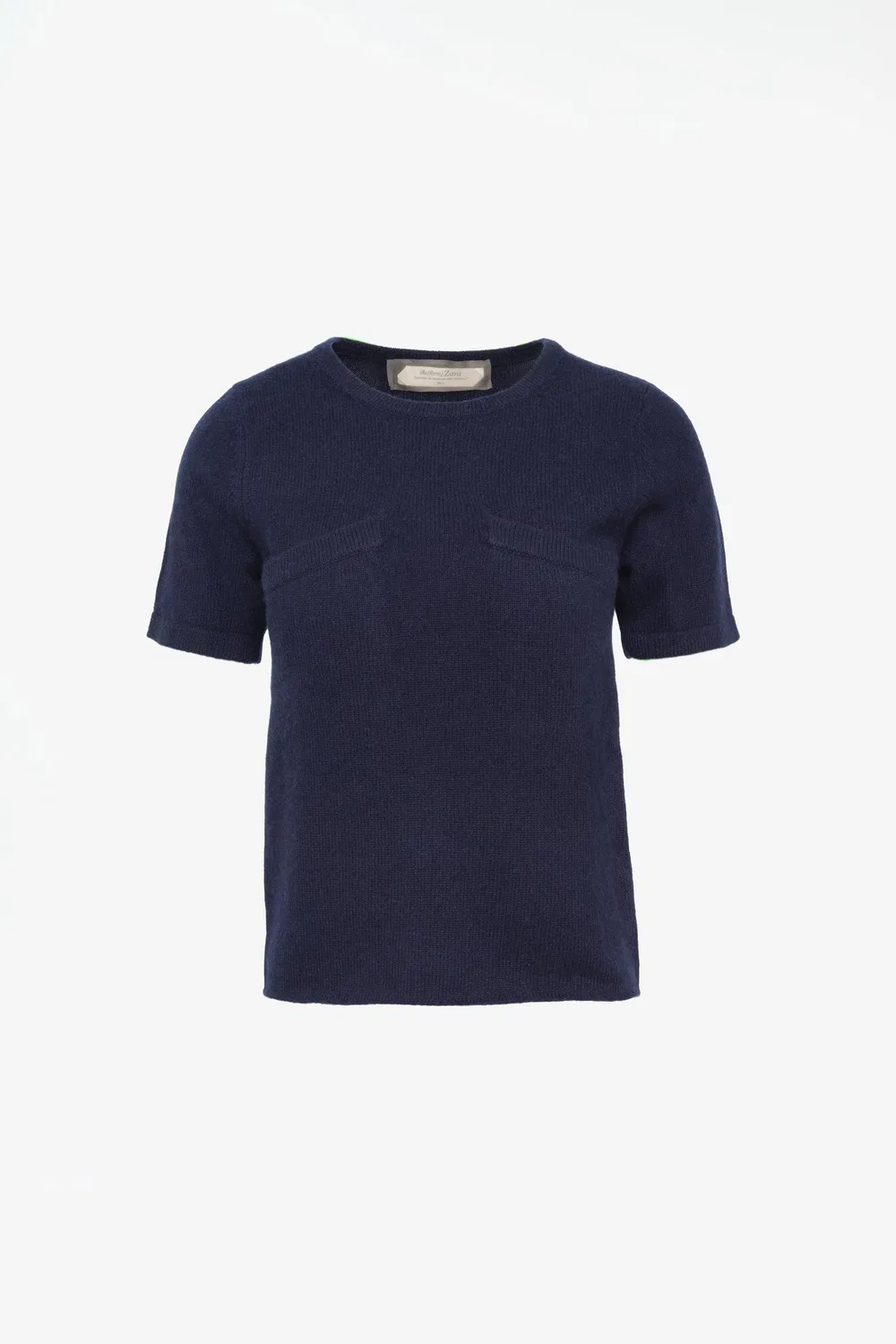 Футболка из 100% кашемира, лимитированная серия ZARA, темно-синий