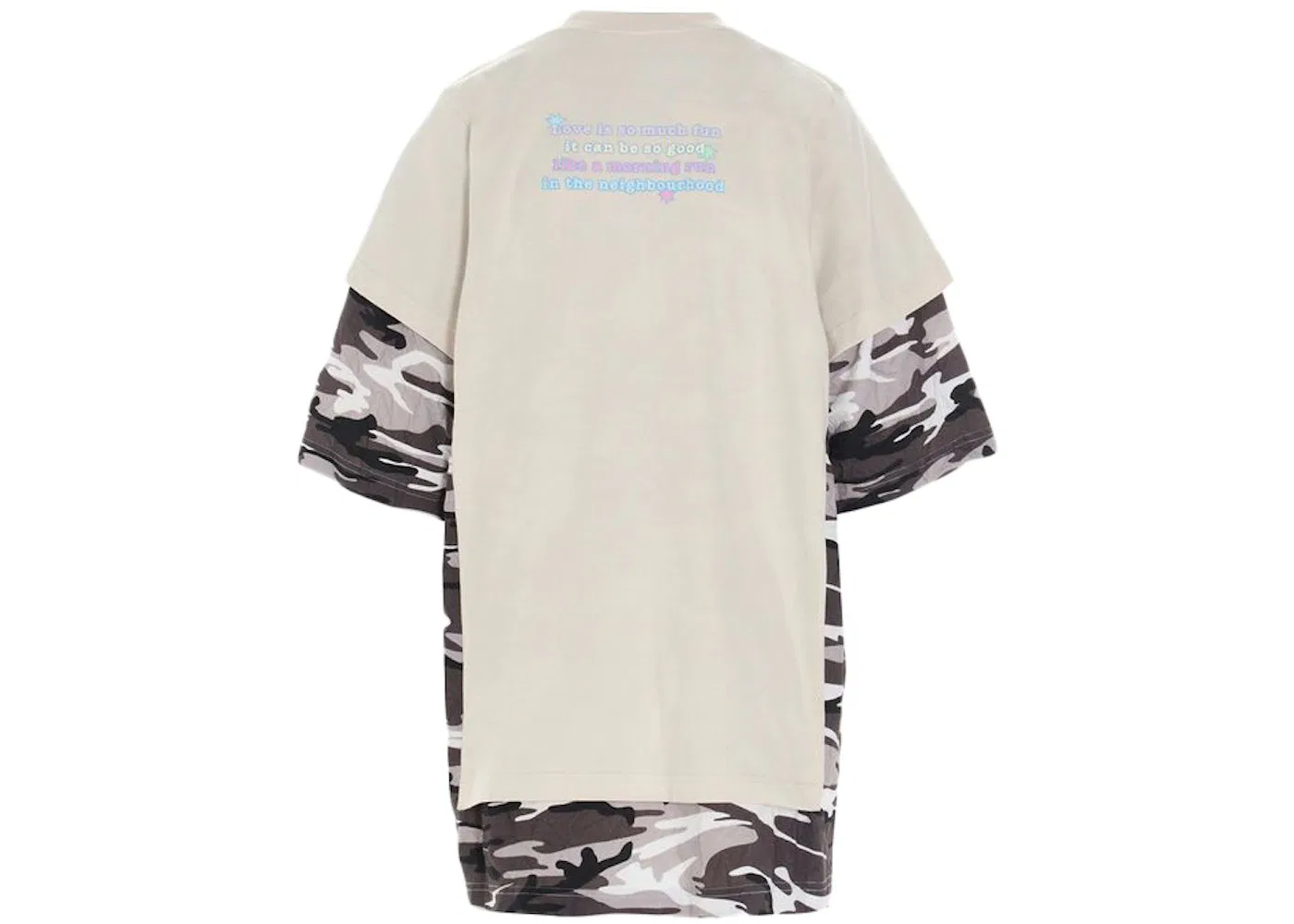 Женская футболка оверсайз с принтом Balenciaga Love Bear, Camo — фото 2