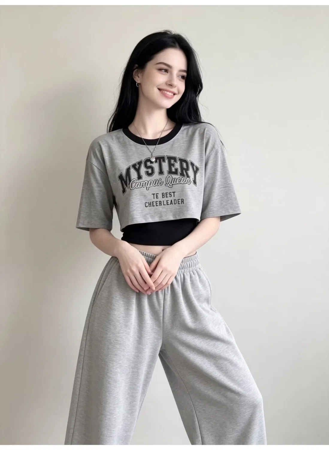 Комплект футболок с принтом букв и топом на бретелях Zara — фото 3