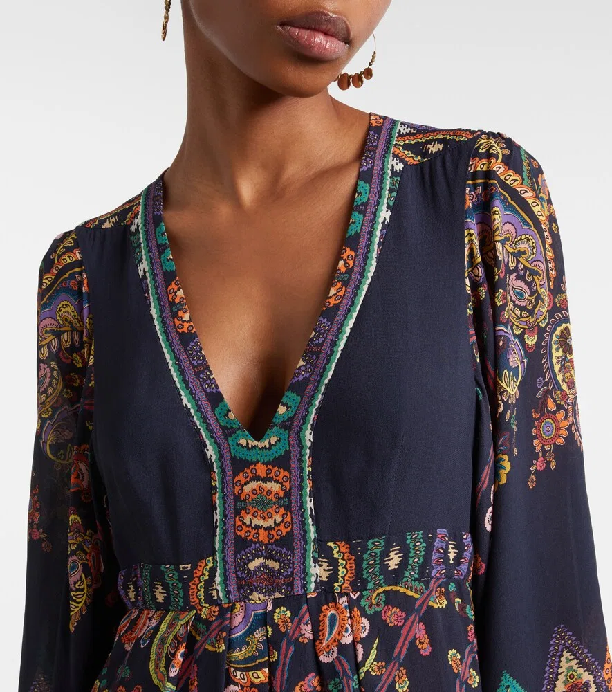 Макси-платье с узором пейсли Etro, синий — фото 4