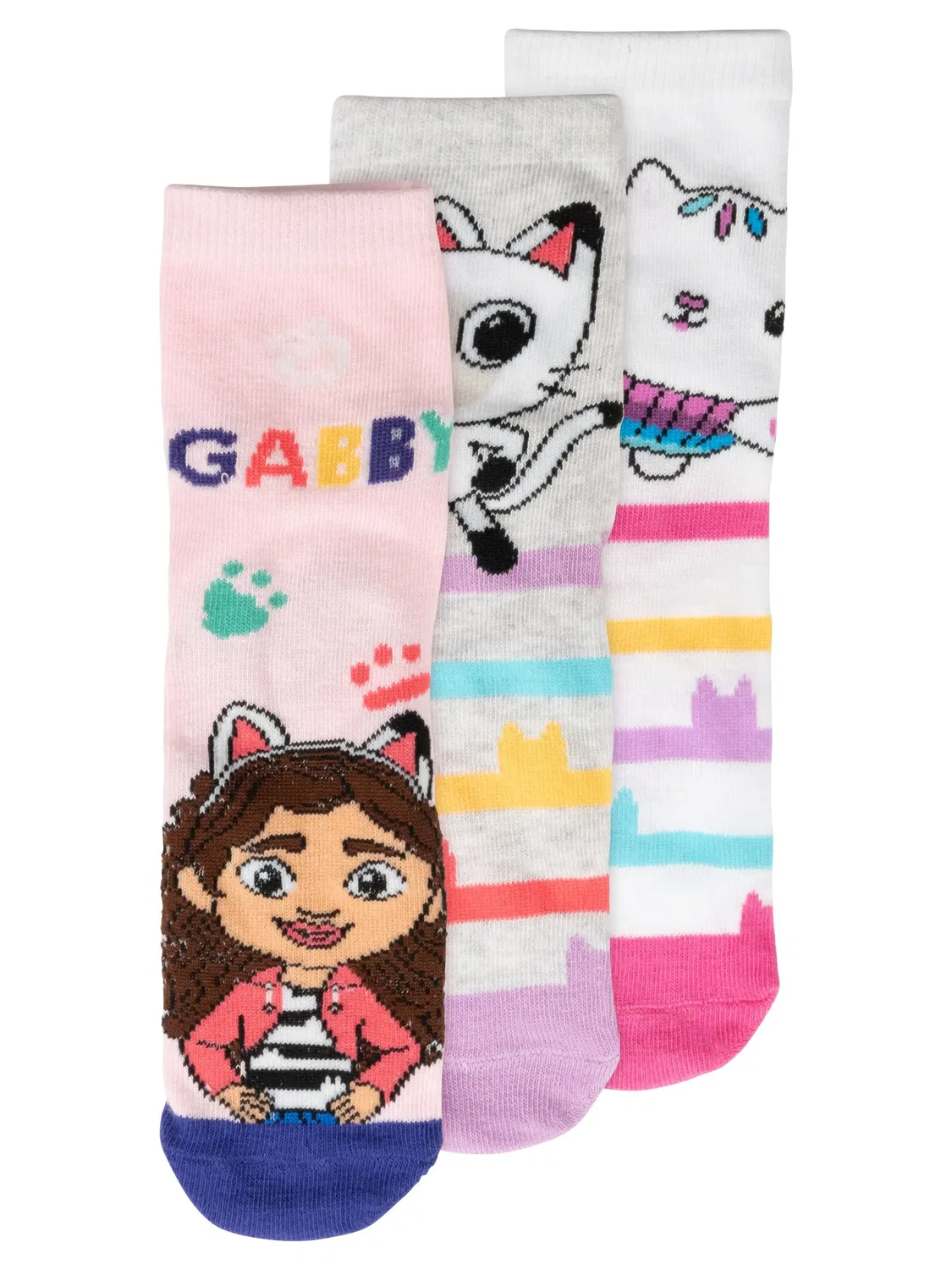 Носки комплект 3 пары с принтом Gabby'S Dollhouse, серый