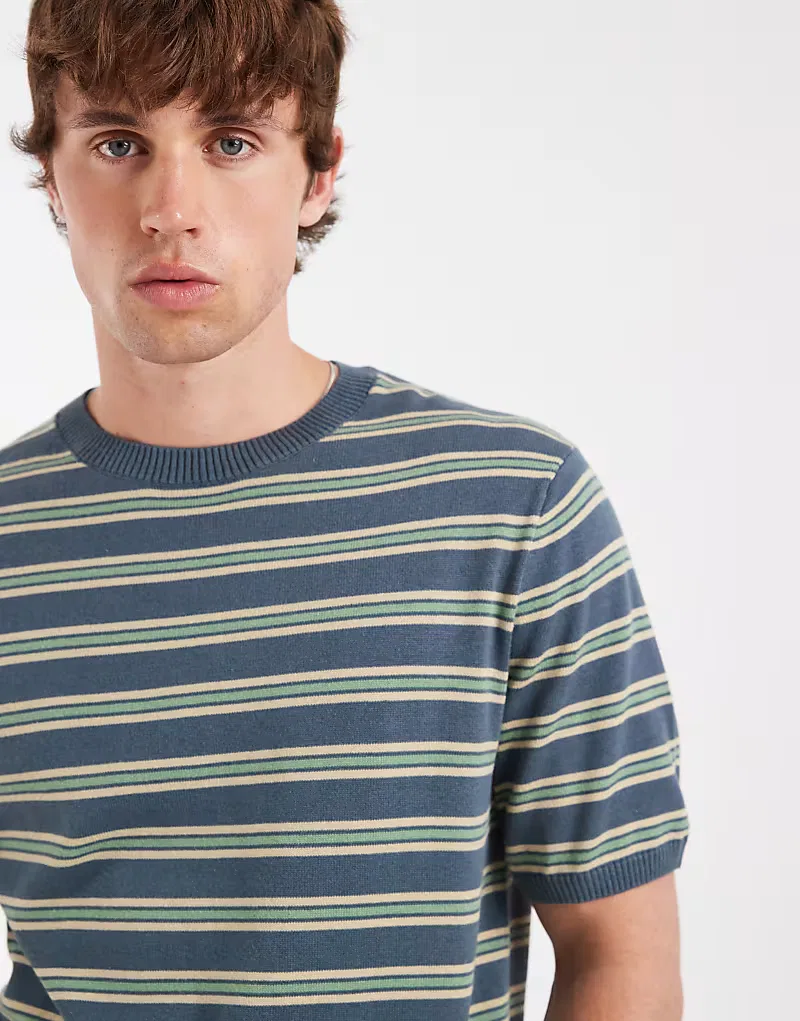 Полосатая зеленая футболка Levi's