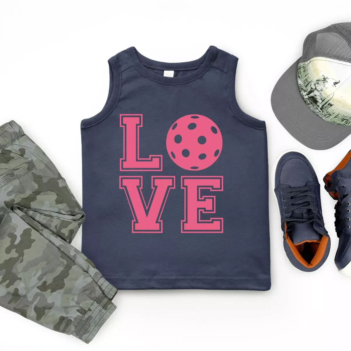 Детский топ без рукавов Pickleball Love The Juniper Shop, Navy — фото 4