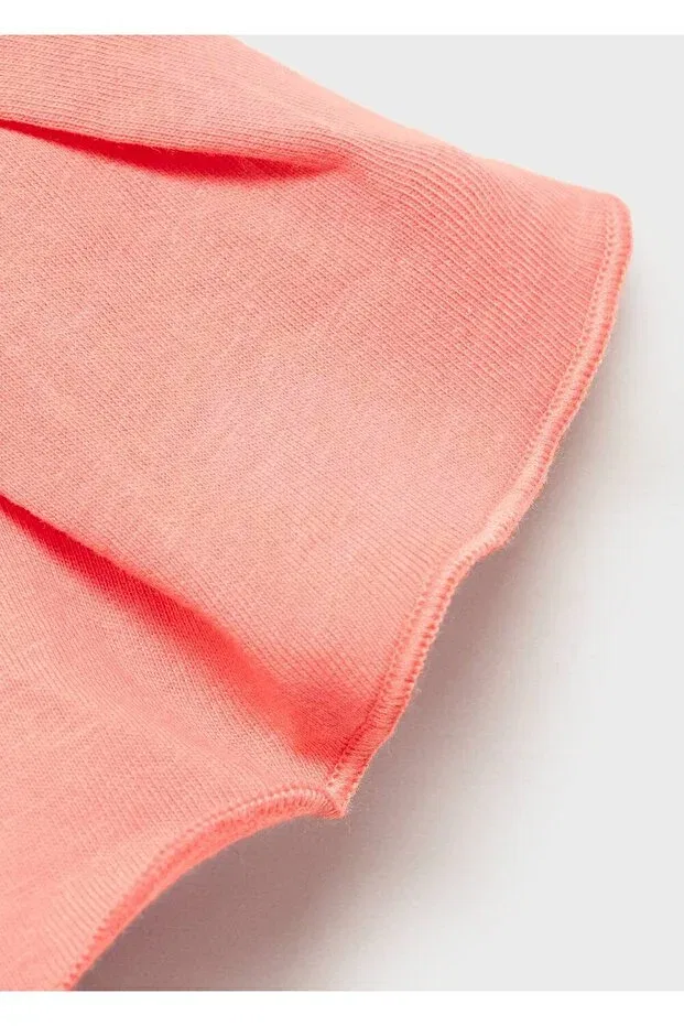 Детская футболка с рюшами Mango Baby, Coral Red — фото 3