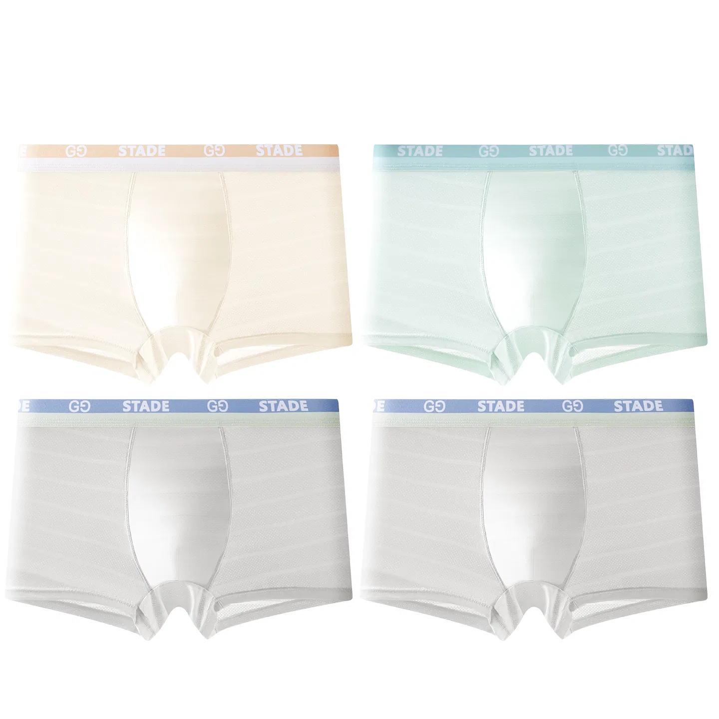 Детское нижнее белье для мальчиков боксеры хлопковые Red bean, Light Green, Light Skin, Light Grey