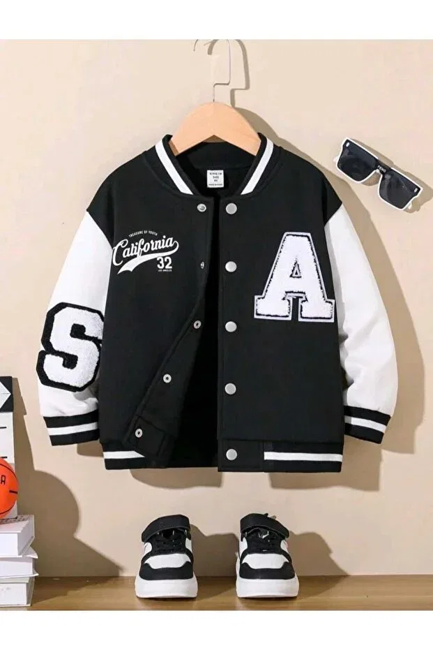 Детский пиджак для девочек с принтом College Jacket Cardee, Siyah