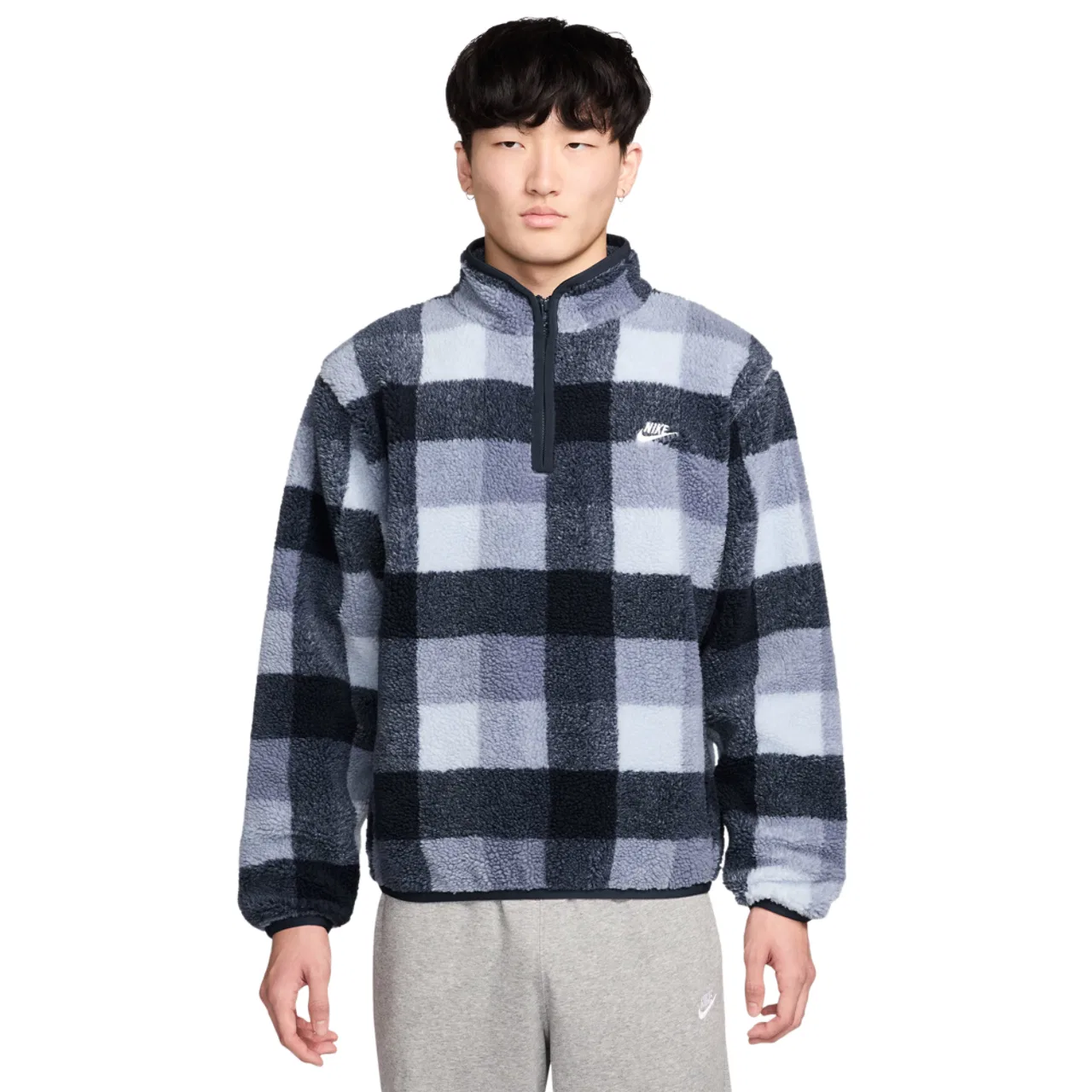 Толстовка мужская Nike Club Seasonal Winterized All Over Print Half-Zip, цвет Navy/Blue