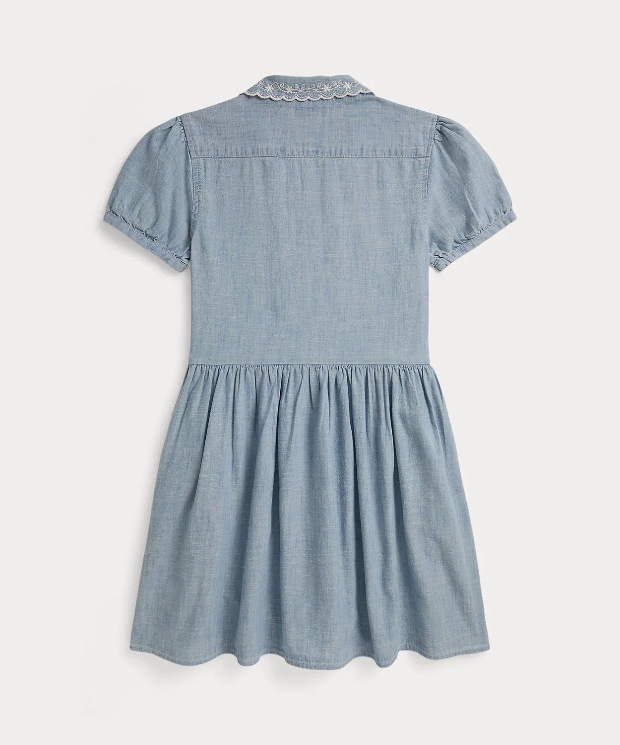 Детское платье-рубашка с длинным рукавомIndigo Cotton Chambray POLO RALPH LAUREN CHILDRENSWEAR, Blue — фото 2